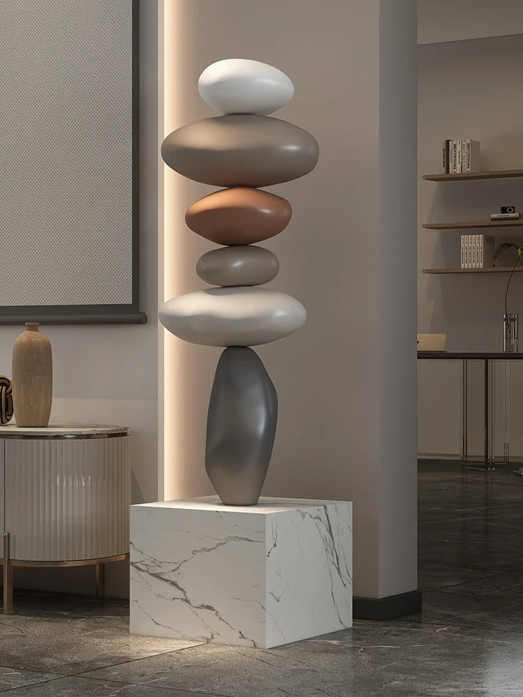 Zen Harmony Sculpture - Handcrafted Elegance for Your Home