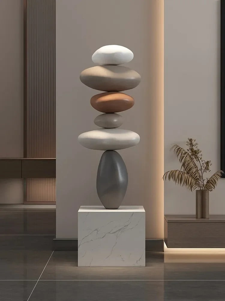 Zen Harmony Sculpture - Handcrafted Elegance for Your Home