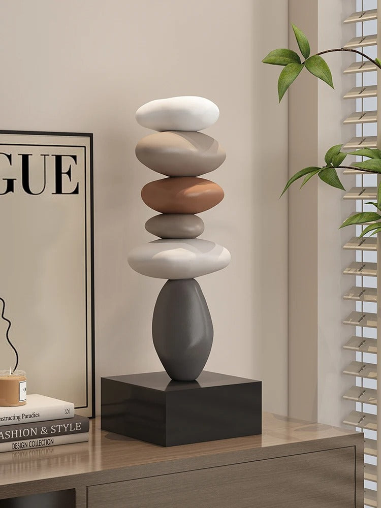 Zen Harmony Sculpture - Handcrafted Elegance for Your Home