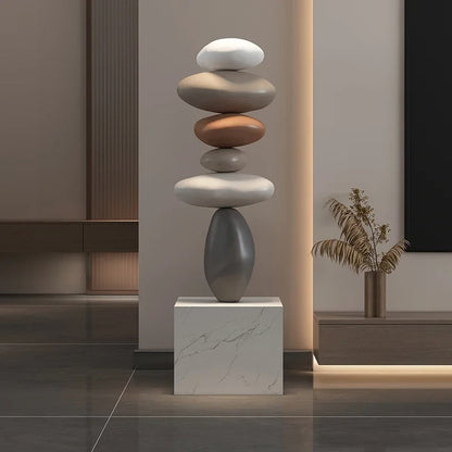 Zen Harmony Sculpture - Handcrafted Elegance for Your Home