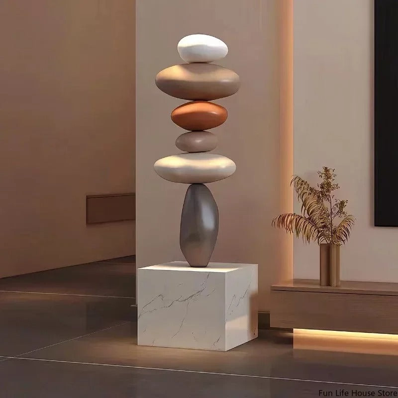 Zen Harmony Sculpture - Handcrafted Elegance for Your Home