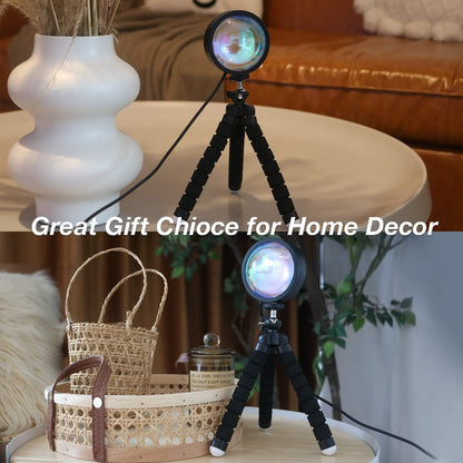 Sunset Lamp Projector Led Lights For Bedroom Night Light RGB Lights Sun /Sunlight /Sunrise Lamp 10w 360° Rotation Rainbow Projection