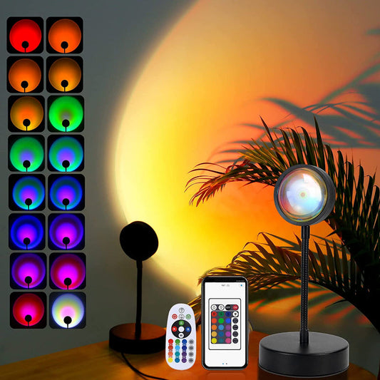 Sunset Lamp Projector Led Lights For Bedroom Night Light RGB Lights Sun Sunlight Sunrise Lamp 10w 360° Rotation Mood Lighting