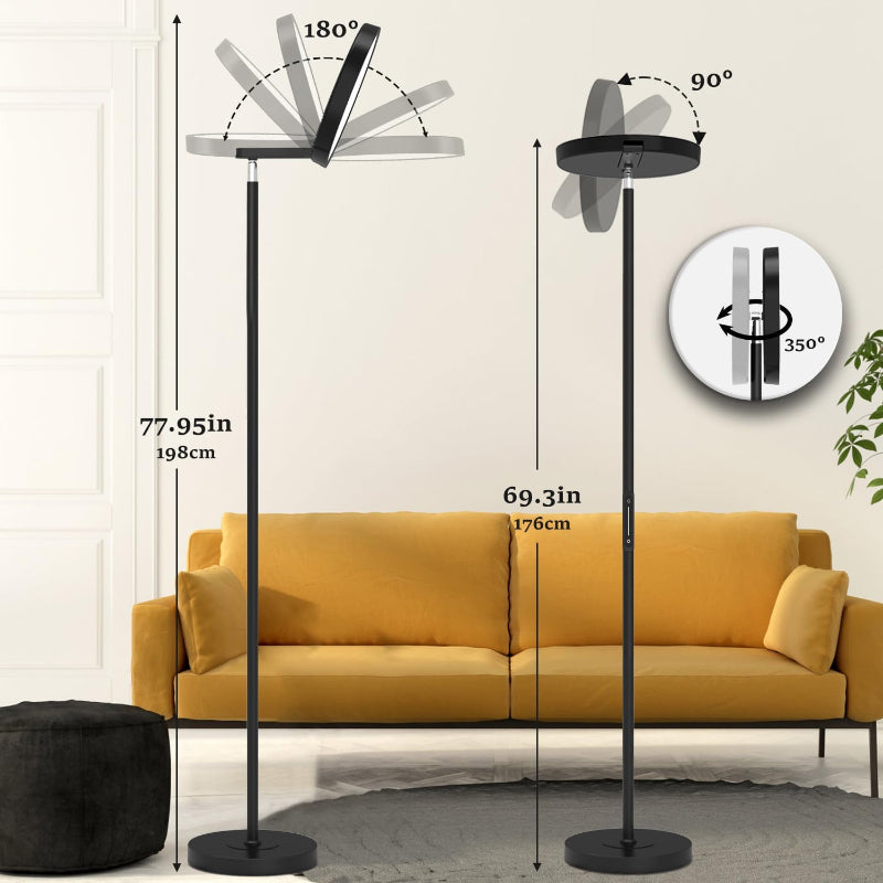 LED Modern Torchiere Floor Lamp With Remote And Touch Control