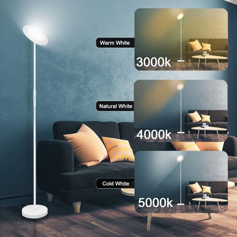 LED Modern Torchiere Floor Lamp With Remote And Touch Control