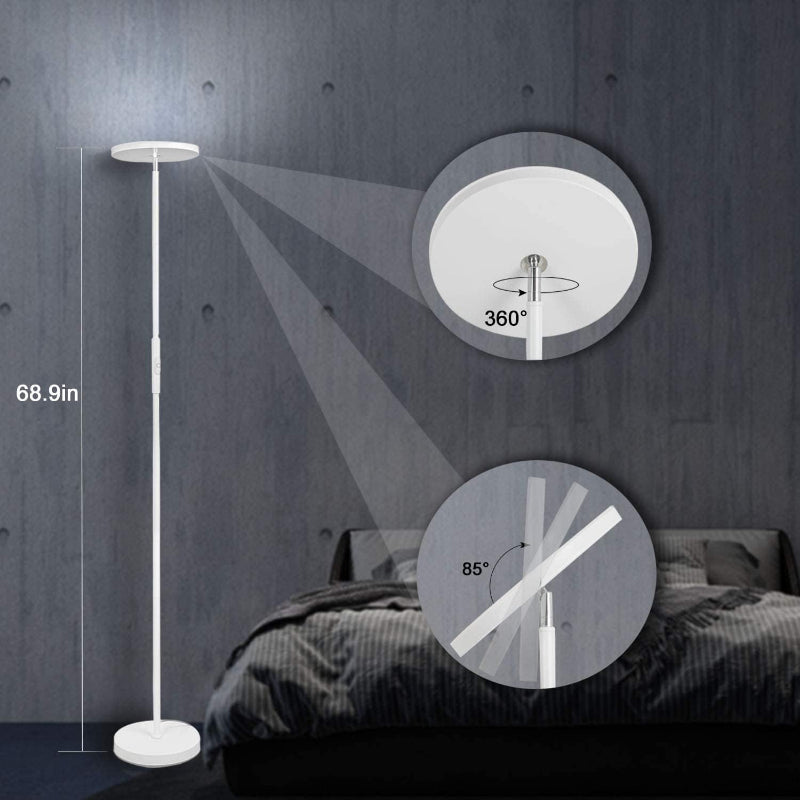 LED Modern Torchiere Floor Lamp With Remote And Touch Control