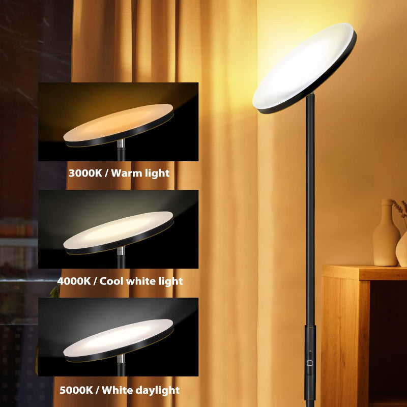 LED Modern Torchiere Floor Lamp With Remote And Touch Control