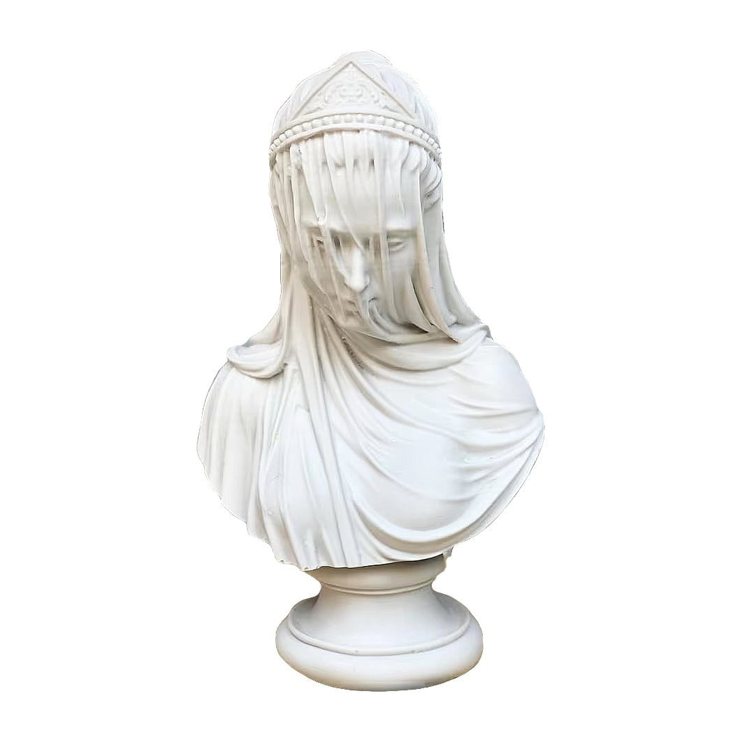 Veiled Lady in White Sculpture