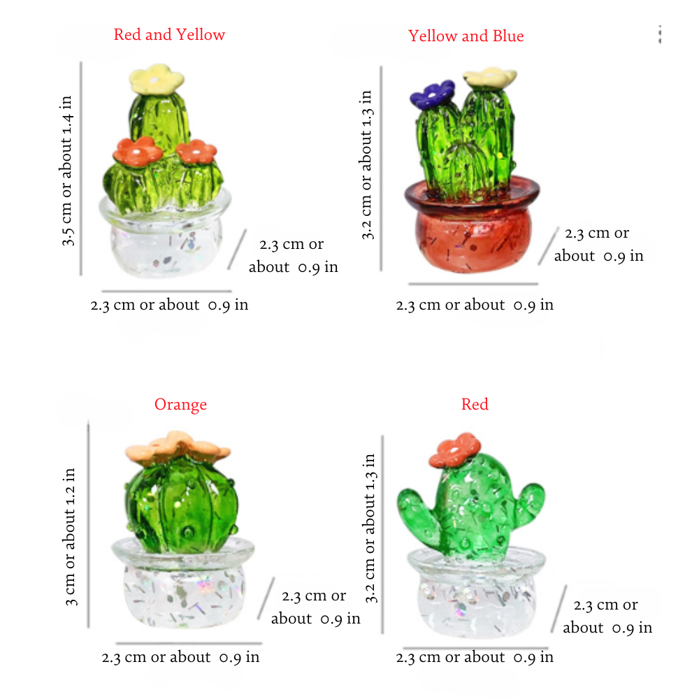 Miniature Cactus Statue (4 pcs)