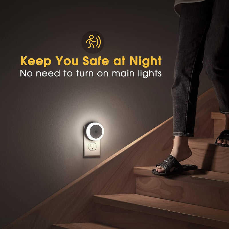 Night Lights Plug into Wall [4Pack], Nightlight with Light Sensors, LED Night Light for Kids Room, Baby Night Light, Bathroom Night Light, Stair Lights, Hallway Light