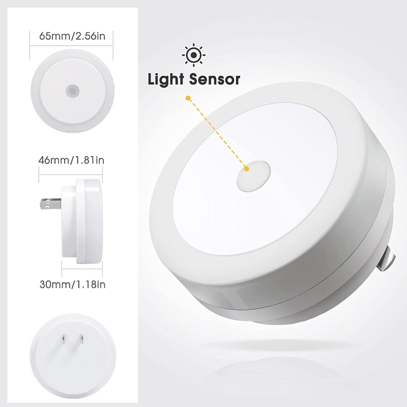 Night Lights Plug into Wall [4Pack], Nightlight with Light Sensors, LED Night Light for Kids Room, Baby Night Light, Bathroom Night Light, Stair Lights, Hallway Light