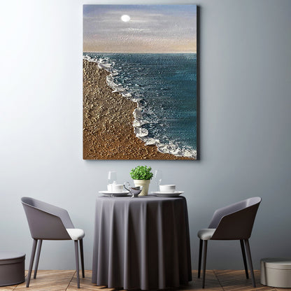 Ocean Large Coastal Palette Knife Painting On Canvas