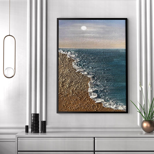 Ocean Large Coastal Palette Knife Painting On Canvas