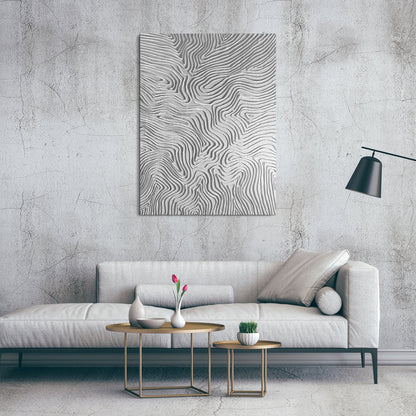 Organic White Line Texture Painting Wall Art