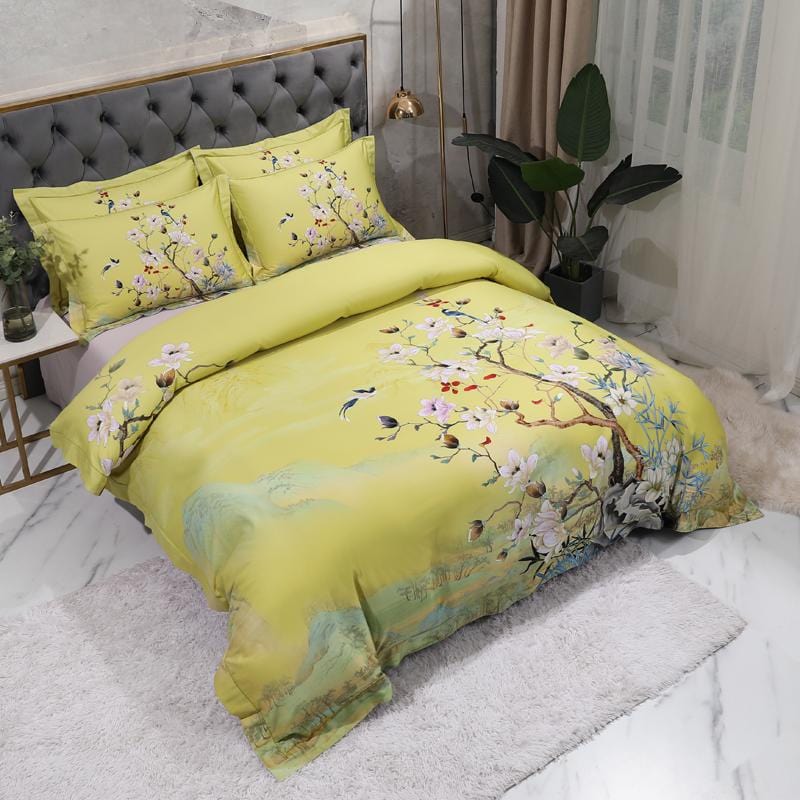 Mandarin Lime Green Duvet Cover Set (Egyptian Cotton)