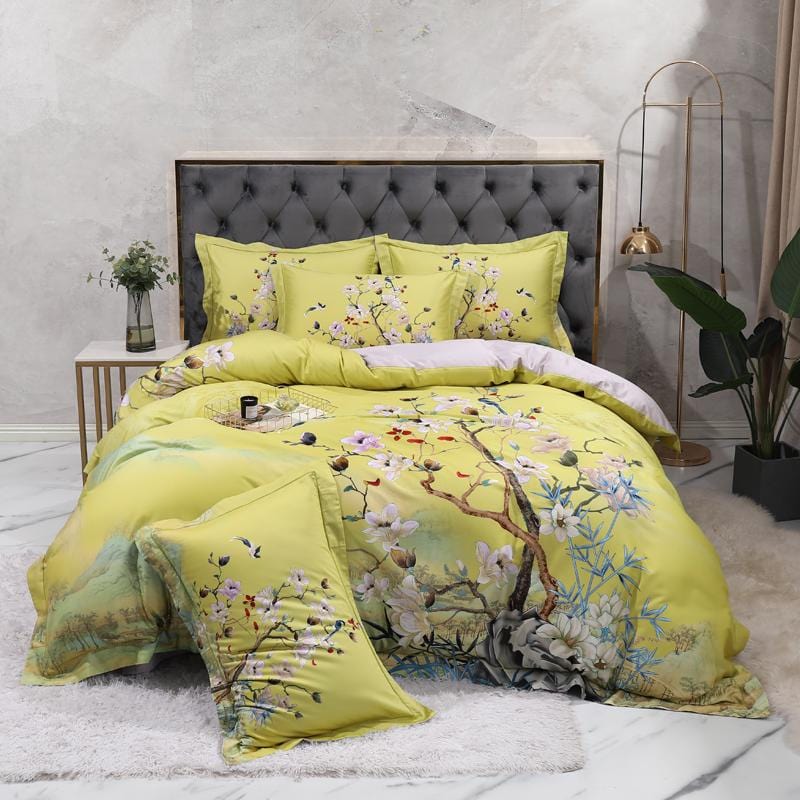 Mandarin Lime Green Duvet Cover Set (Egyptian Cotton)