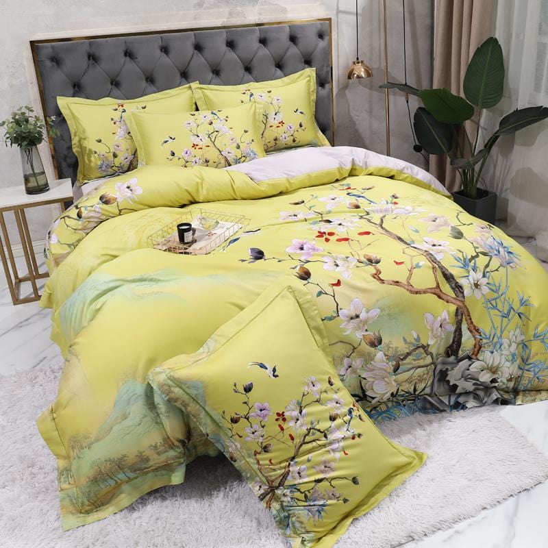 Mandarin Lime Green Duvet Cover Set (Egyptian Cotton)