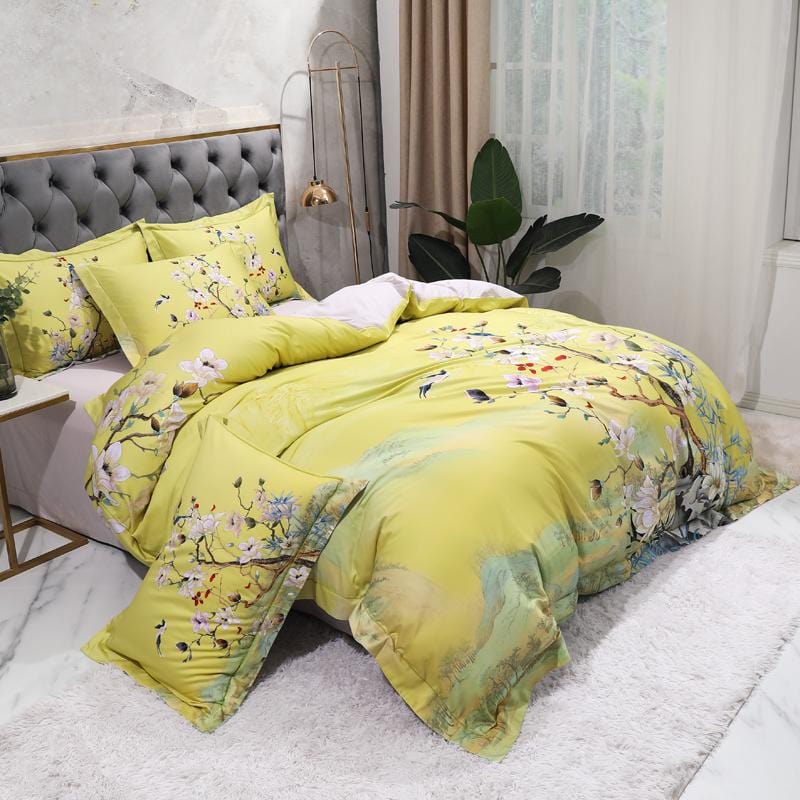 Mandarin Lime Green Duvet Cover Set (Egyptian Cotton)