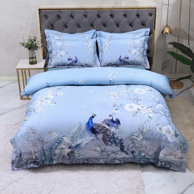 Blue Solaire Duvet Cover Set (Egyptian Cotton)