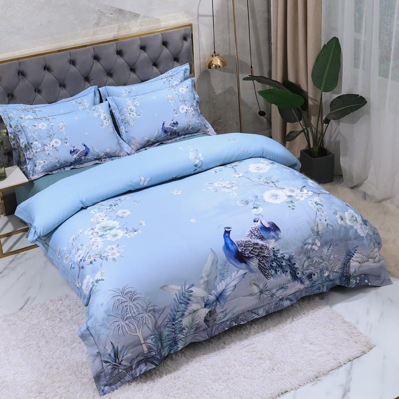 Blue Solaire Duvet Cover Set (Egyptian Cotton)