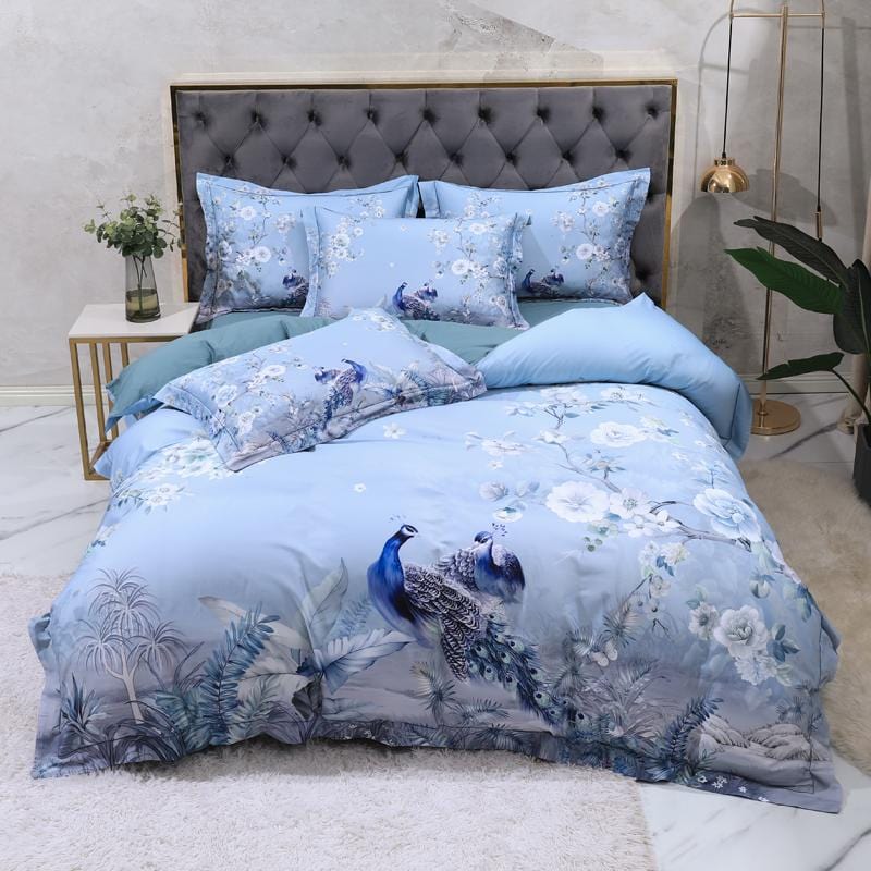 Blue Solaire Duvet Cover Set (Egyptian Cotton)