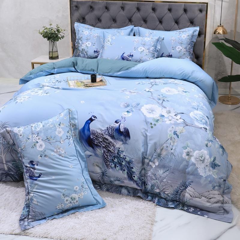 Blue Solaire Duvet Cover Set (Egyptian Cotton)