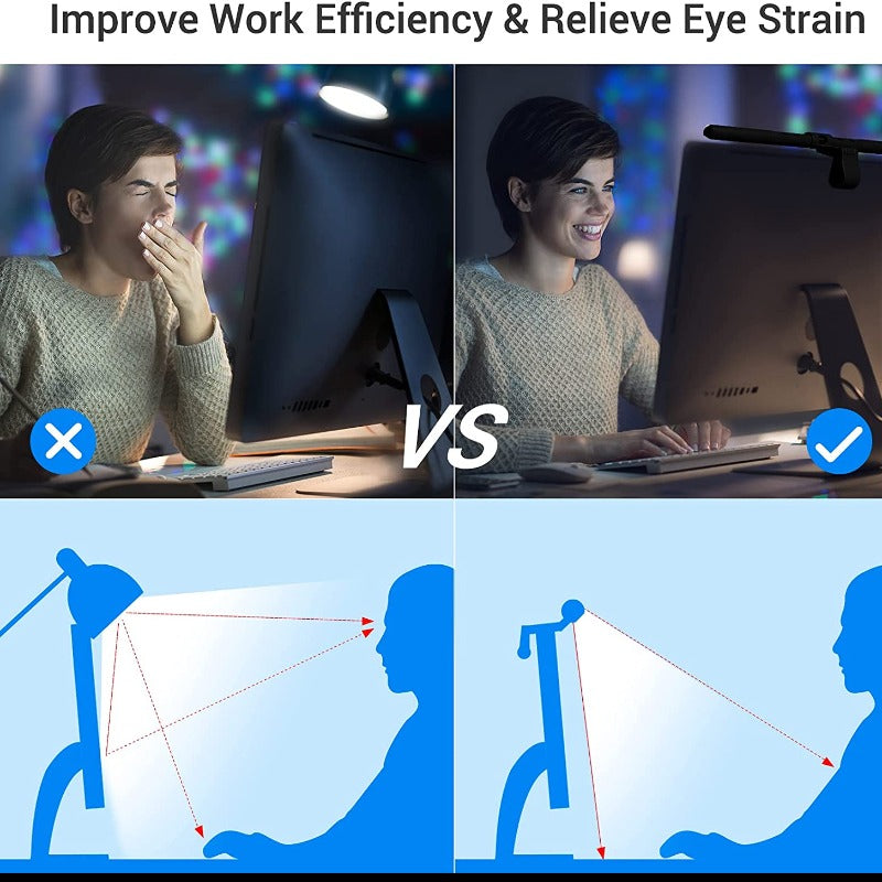 Computer Monitor Lamp, Screen Monitor Light Bar For Eye Caring, E-Reading LED Task Lamp With Auto-Dimming, Dimmable Lamp Bar, Touch Control, No Screen Glare Space Saving Home Office Desk Lamps