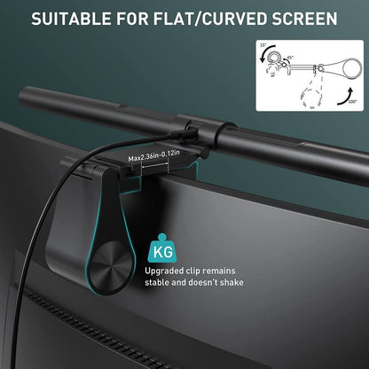 Monitor Light Bar With Remote Control, Eye-Care Technology Computer Monitor Lamp Dimmable Screen Light Bar With Auto-Dimming, No Screen Glare Home Office Desk Lamp For Curved/Flat Monitors