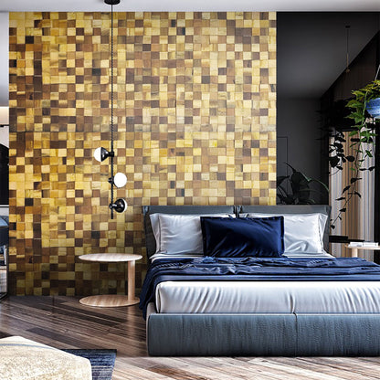 Rubiks Wood Mosaic Wall Panel