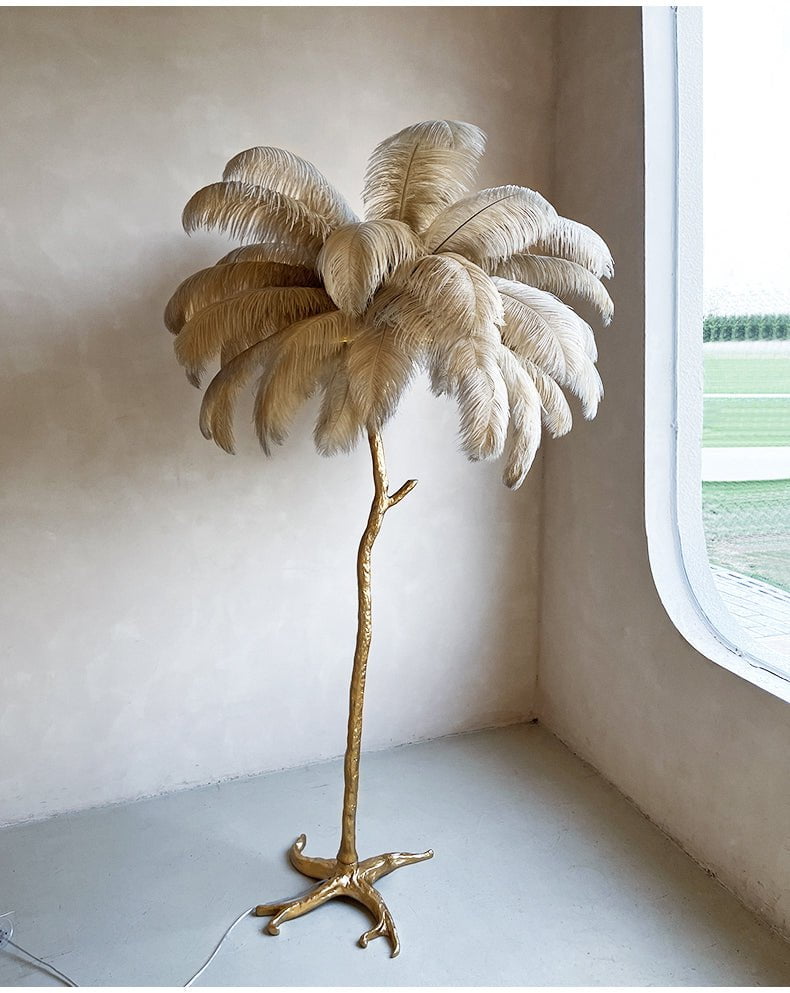 Ostrich Feather Floor Lamp