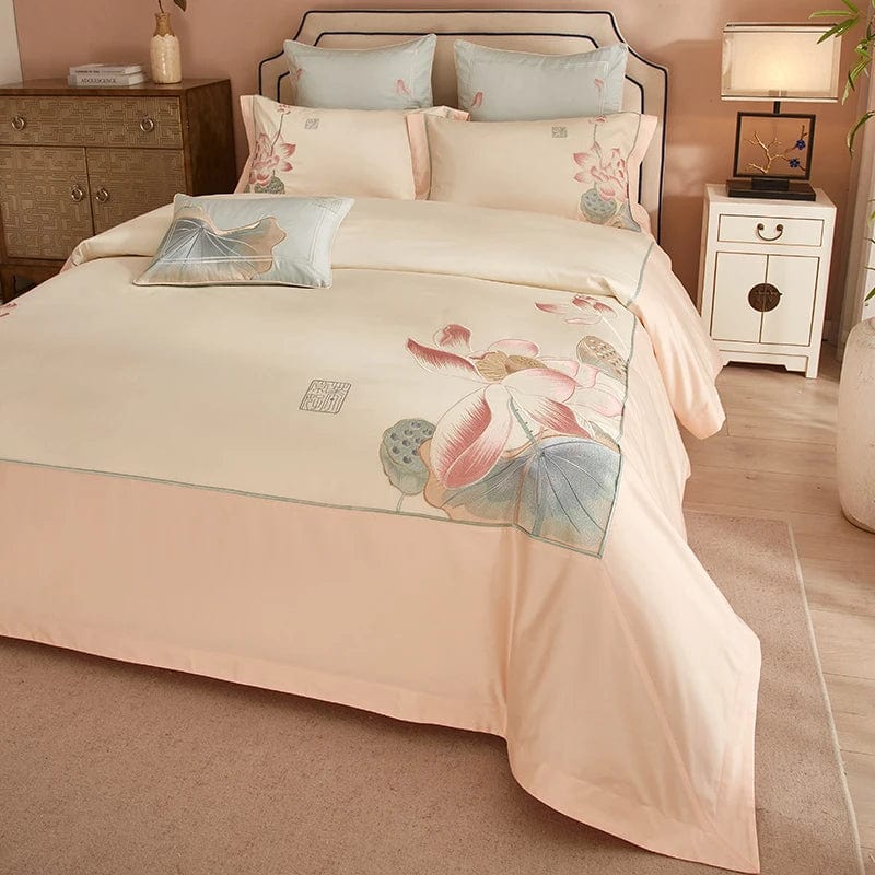 Lotus Pink Duvet Cover Set (Egyptian Cotton)