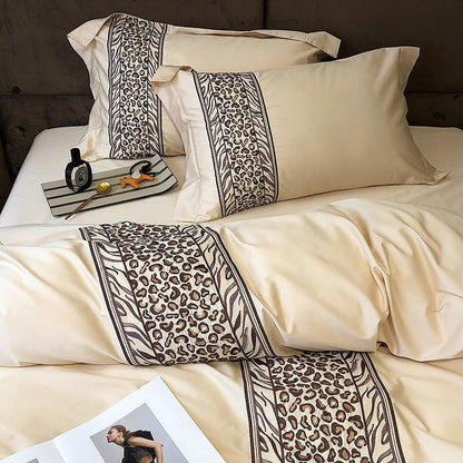 Leopard Grey Duvet Cover Set (Egyptian Cotton)