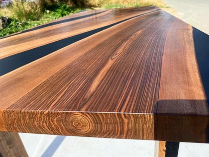 Black Walnut Solid Wooden Slab Epoxy Table