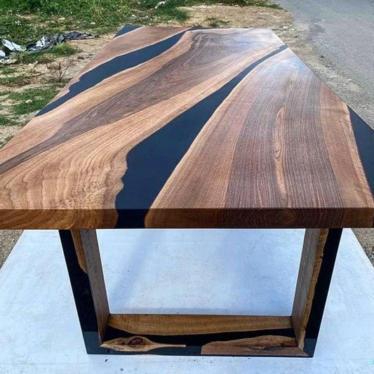 Black Walnut Solid Wooden Slab Epoxy Table