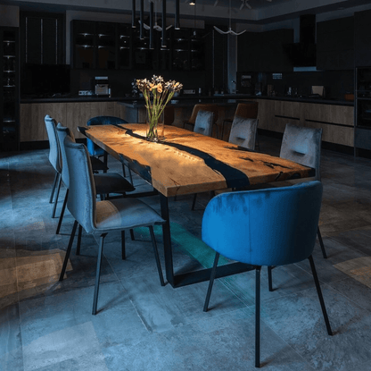 River Wooden Slab Epoxy Table