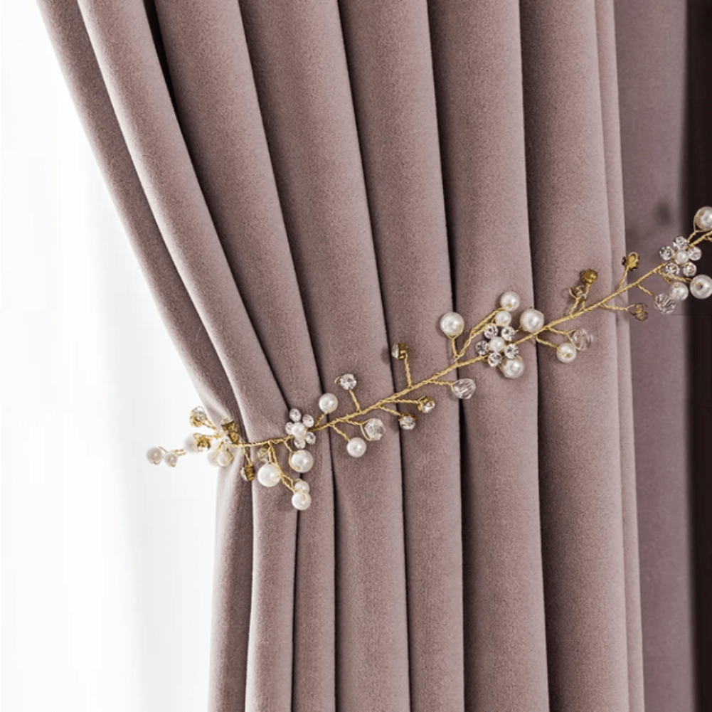 Dusty Rose Velvet Blackout Drapes