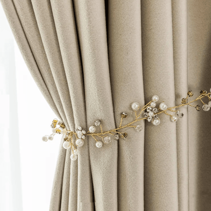 Ivory Clouds Velvet Blackout Drapes