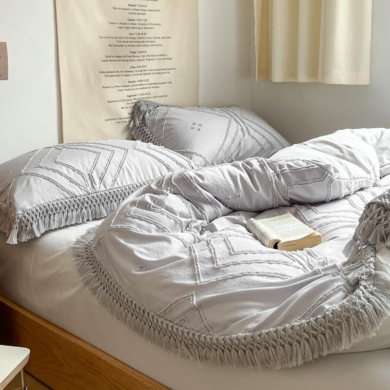 Boho Tassel Cotton Bedding Set