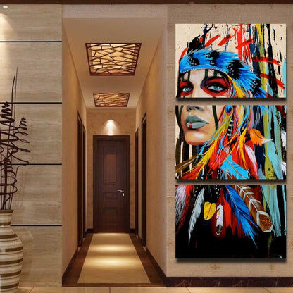 AMERICAN INDIAN CANVAS WALL ART