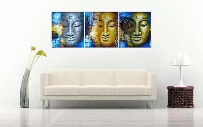 BLUE & GOLD BUDDHA CANVAS