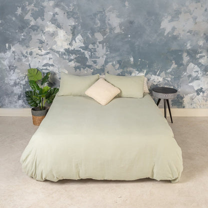 Olive European Linen Duvet Cover Set