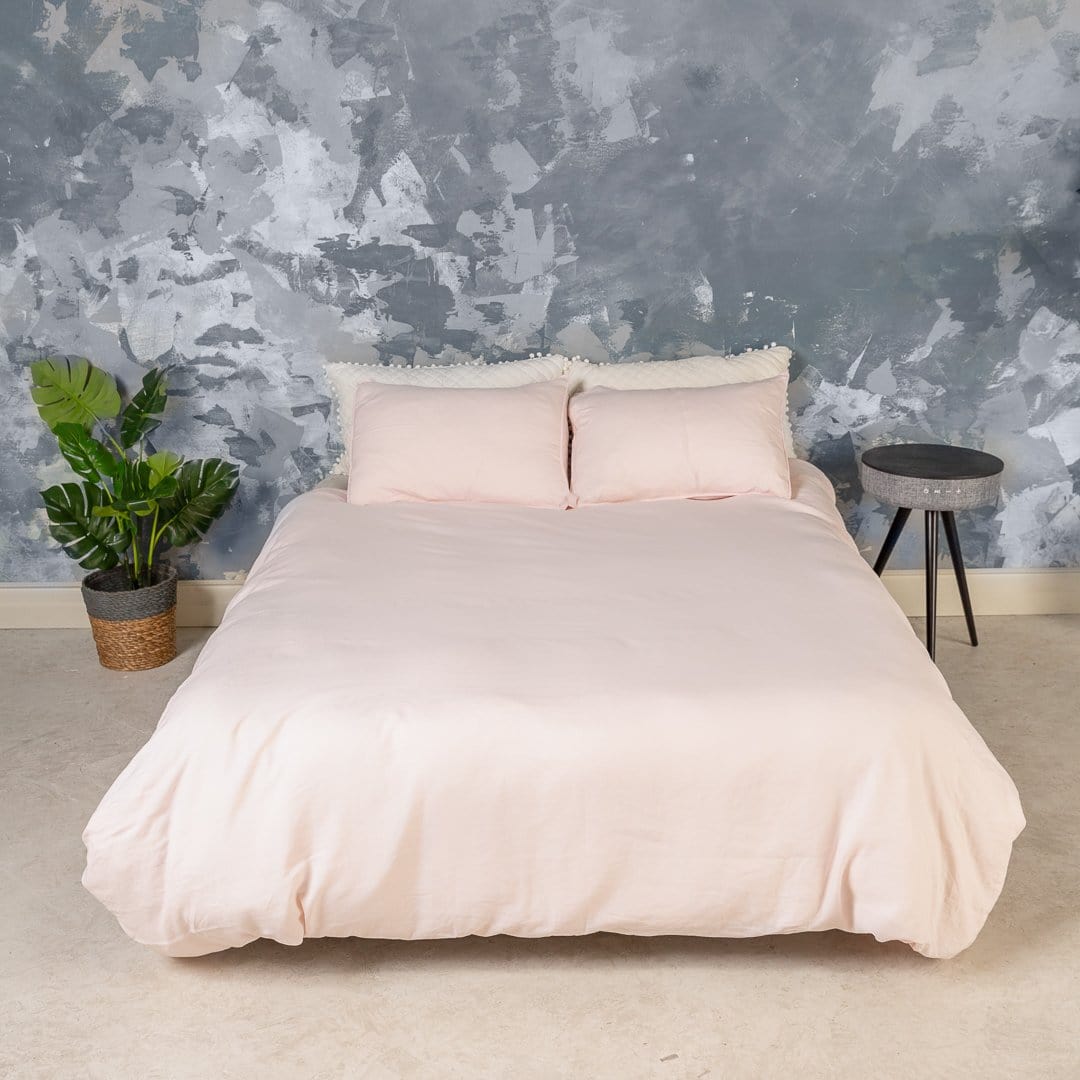 Blush European Linen Duvet Cover Set