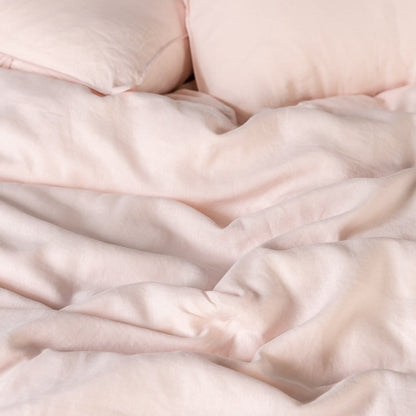 Blush European Linen Duvet Cover Set