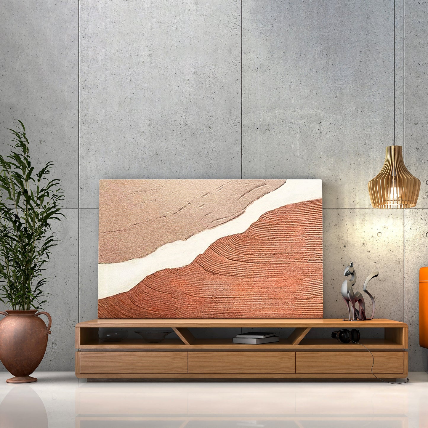 Terracotta Texture Minimalist Abstract Boho Canvas Art