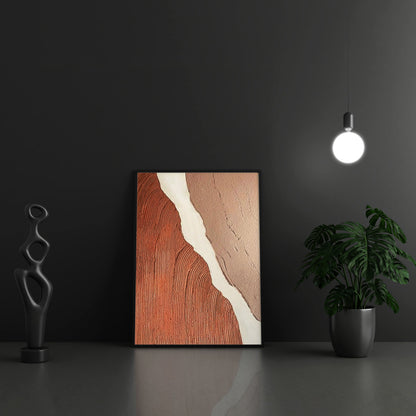Terracotta Texture Minimalist Abstract Boho Canvas Art