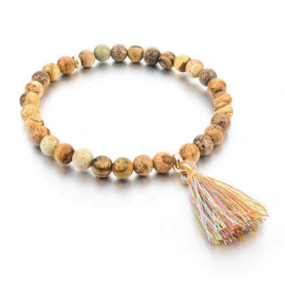 NATURAL STONE TASSEL BRACELET