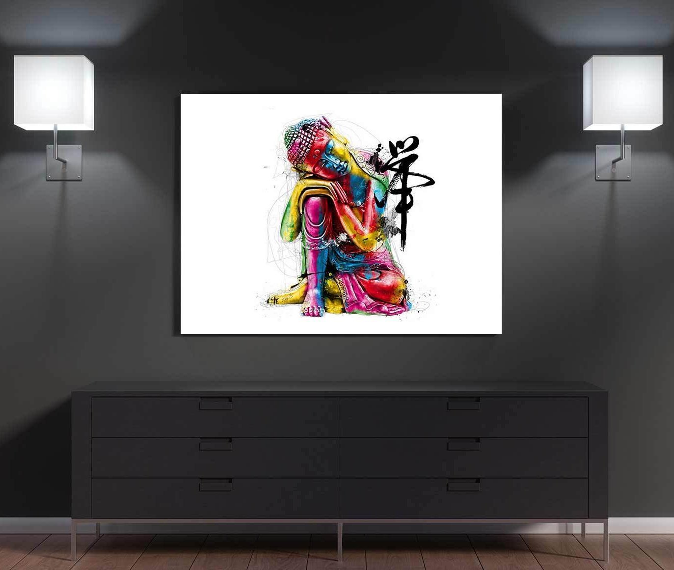 ABSTRACT BUDDHA CANVAS WALL ART