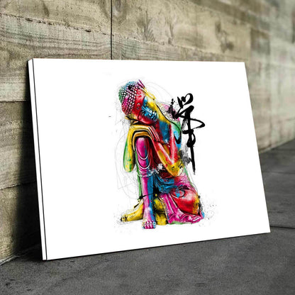 ABSTRACT BUDDHA CANVAS WALL ART