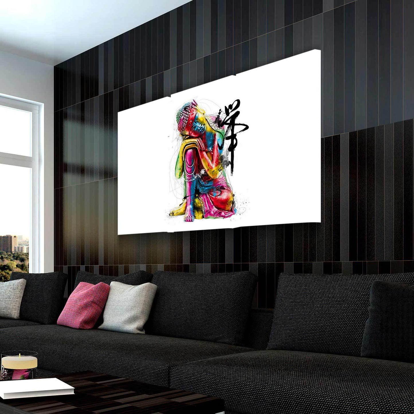 ABSTRACT BUDDHA CANVAS WALL ART