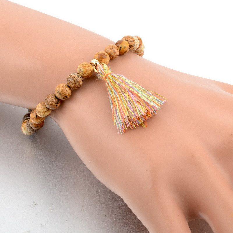 NATURAL STONE TASSEL BRACELET